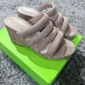 Sam Edelman Caramel Yuki Suede wedge heel